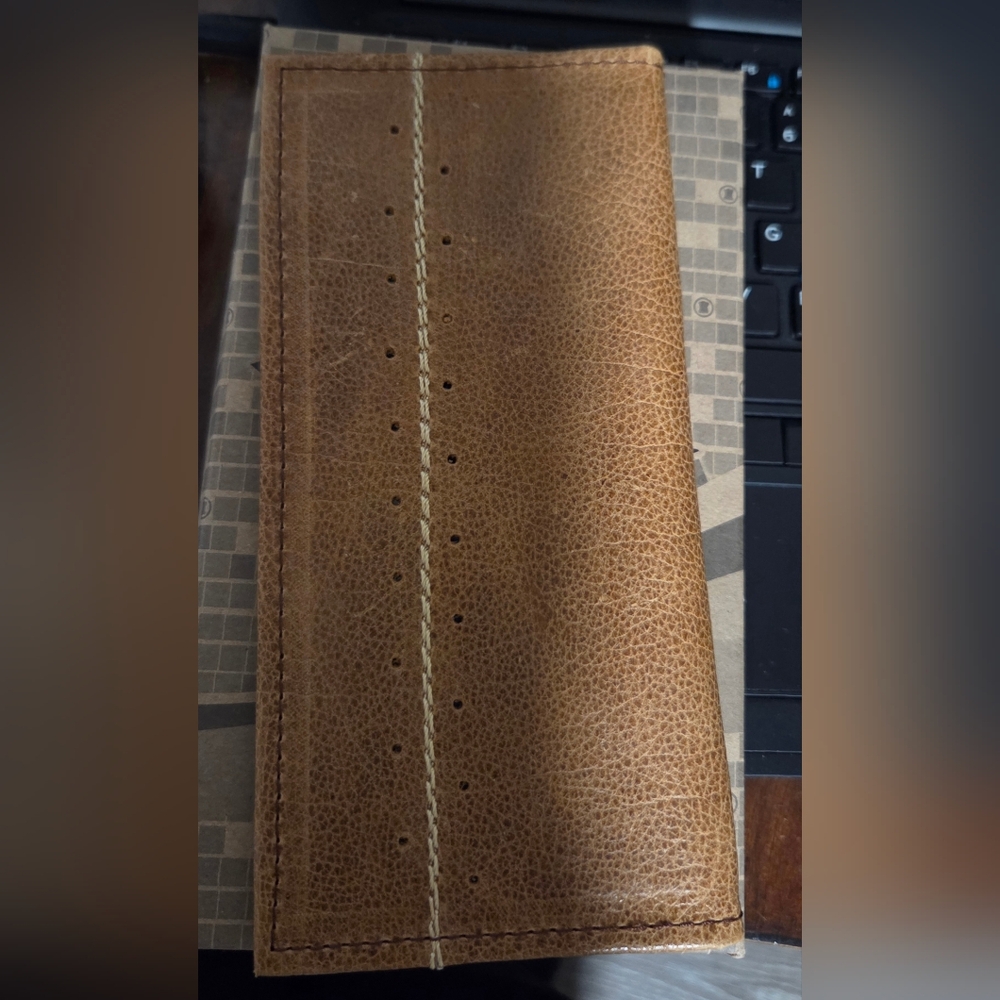Unisex Brown Leather Wallet Card Holder